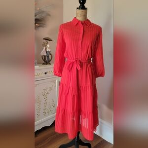 Nanette Lepore Vibrant Red Long Sleeve Dress